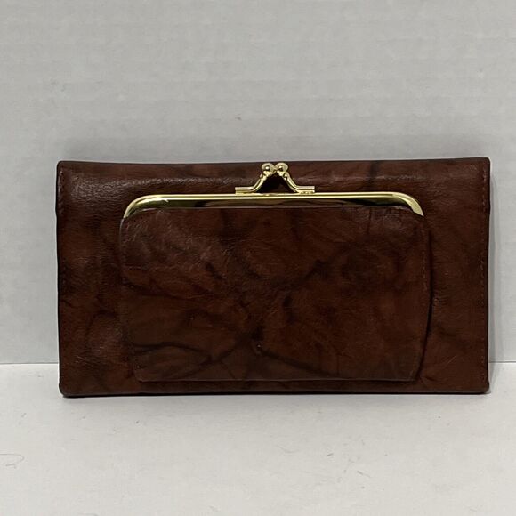 Buxton Vintage Women's Top Grain CowHide Leather Wallet / Billfold-Brown Marble - Picture 2 of 3